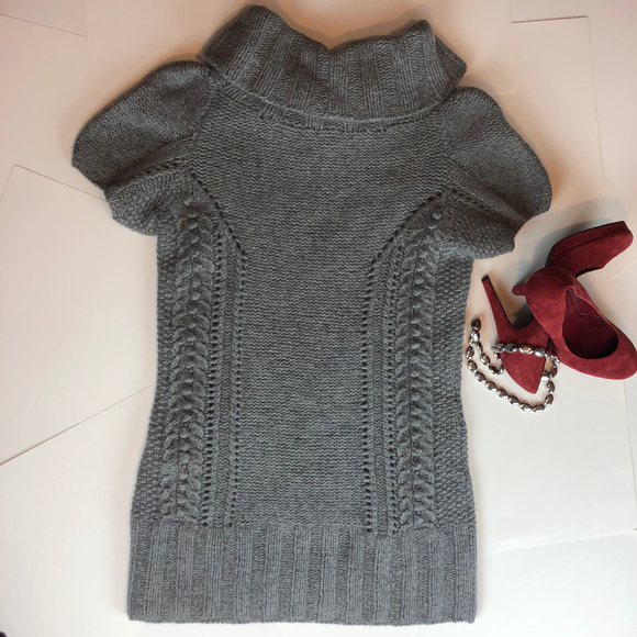 H&M Cowl Neck, Wool Short Sleeve Sweater/Dress - Picture 2 of 3